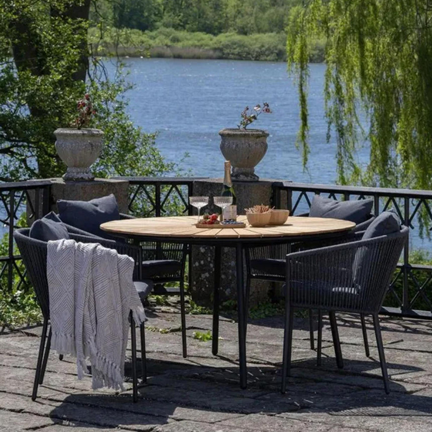 Cleveland Tak Wood 4 Seater Round Garden Dining Set and 4 Salerno Chairs