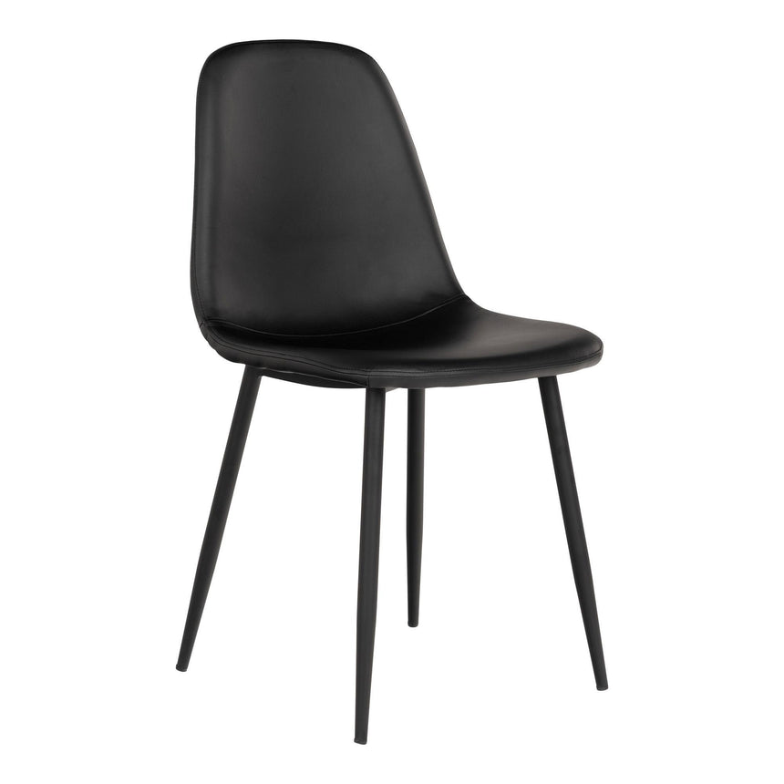 2 x Stockholm Black Faux Leather Dining Chair