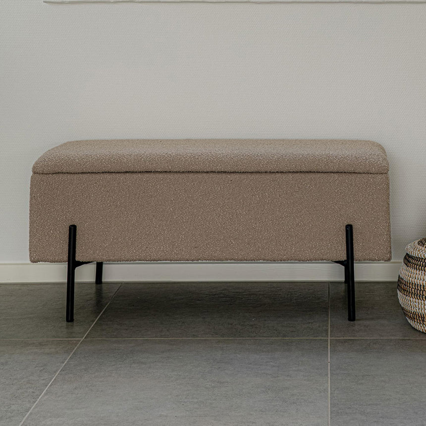 Watford Beige Boucle Fabric Storage Bench