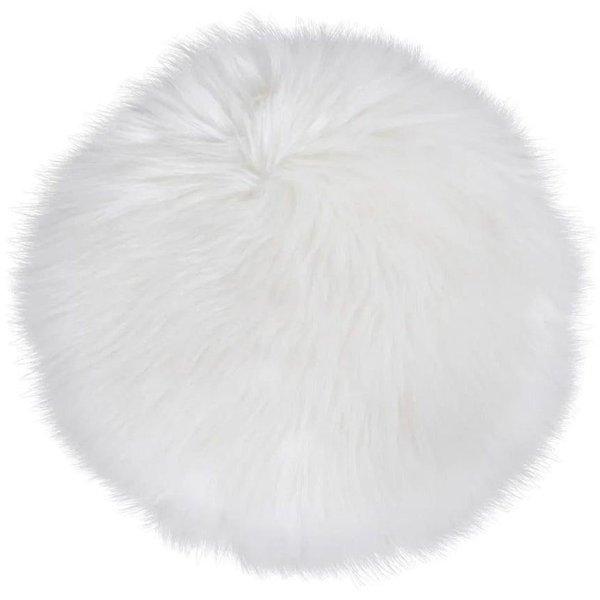 Artificial White Round Seat Lambskin
