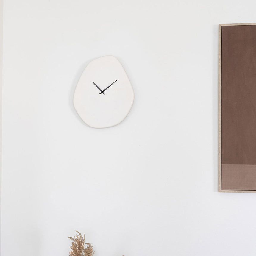 Vienna White Stone Shape Wall Clock