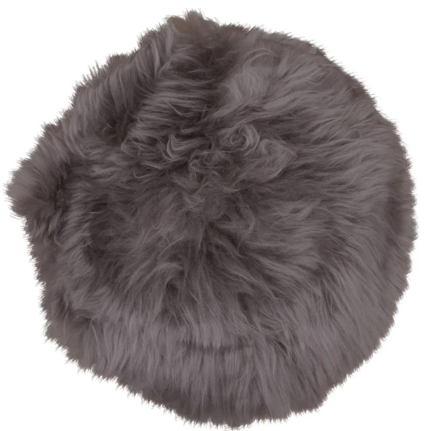 light Brown Round Seat Real lambskin