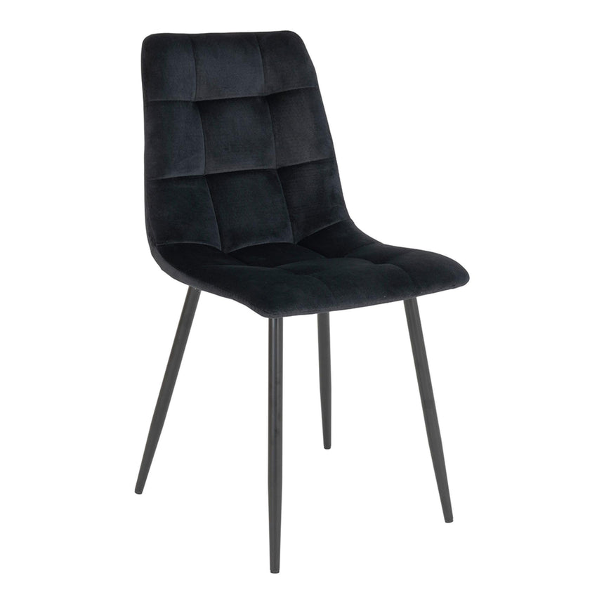 2 x Middelfart Black Velvet Fabric Dining Chair