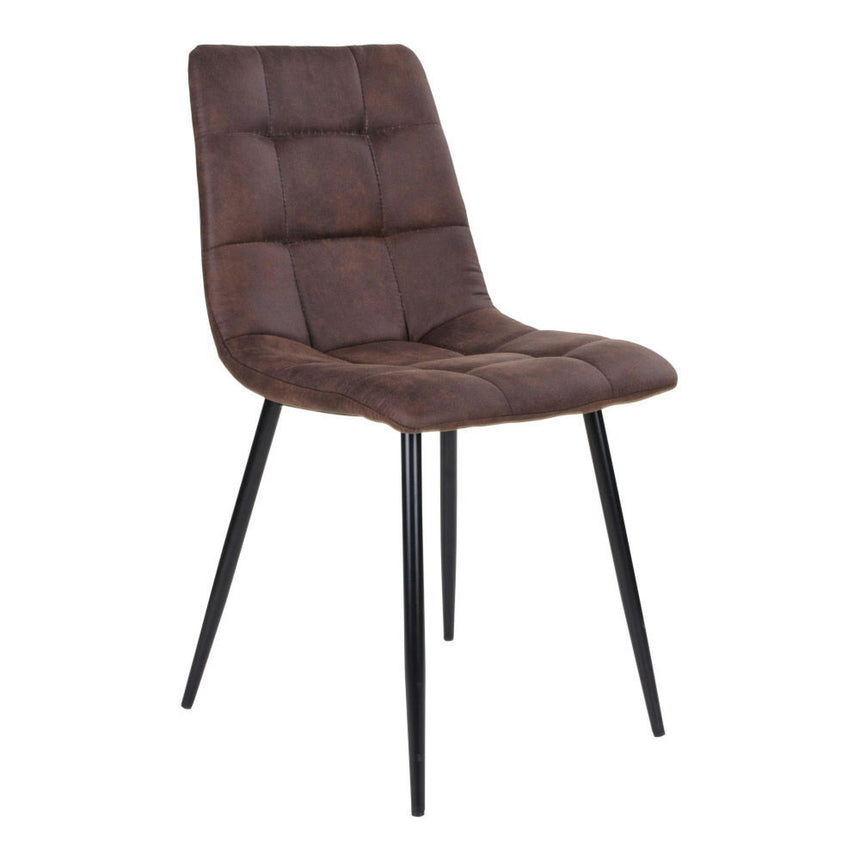 2 x Middelfart Dark Brown Fabric Dining Chair