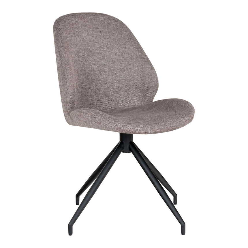 2 x Monte Carlo Stone Fabric Swivel Dining Chair