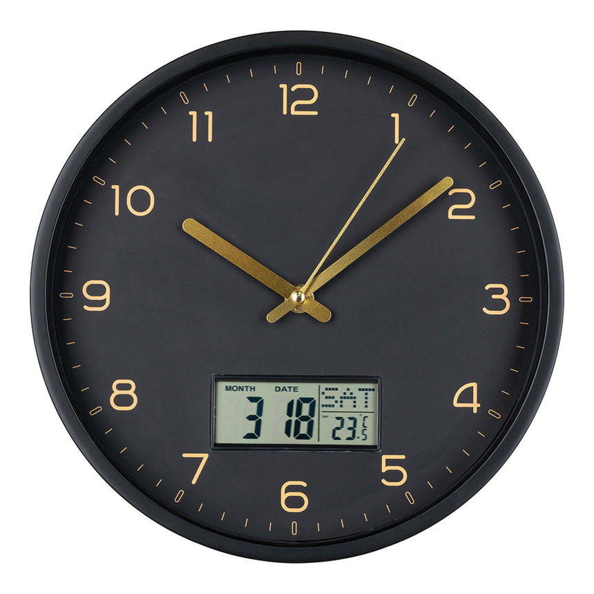 Amiens Black Round Wall Clock