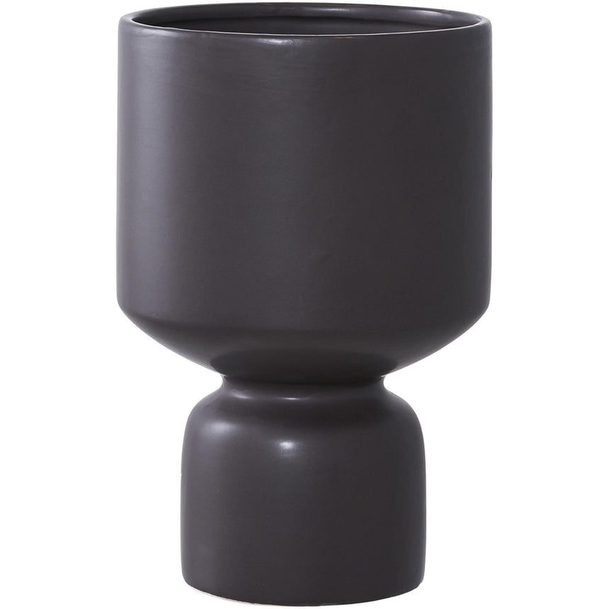 Black Ceramic Flowerpot