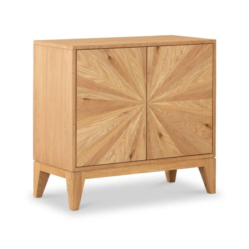 Viento Oak 2 Door Sunburst Small Sideboard - 80cm