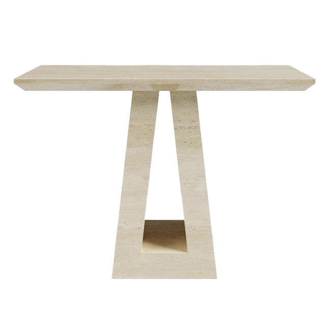Milan Travertine Beige Engineered Marble Console Table