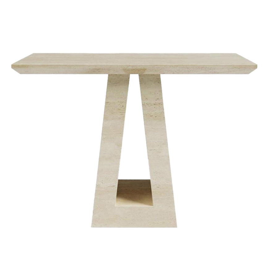 Milan Travertine Beige Engineered Marble Console Table