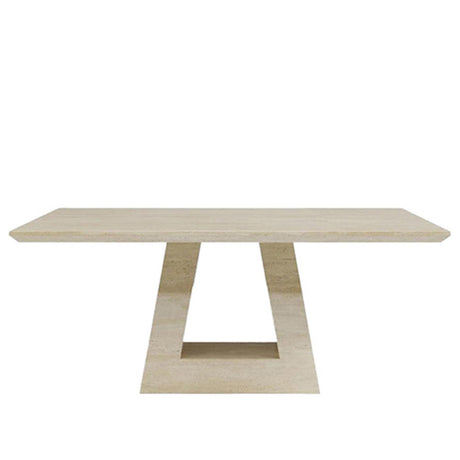 Milan Travertine Beige Engineered Marble 6 Seater Dining Table - Sizes Available