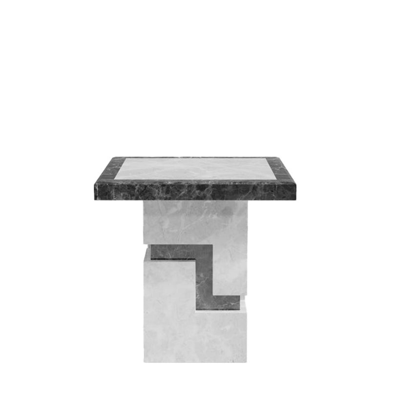 Venice Armani Grey Engineered Marble Side Table