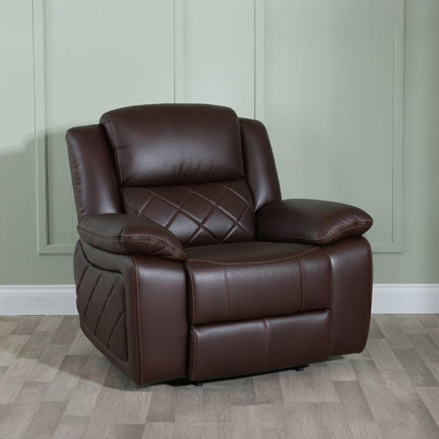 Bentley Brown Leather Recliner Armchair