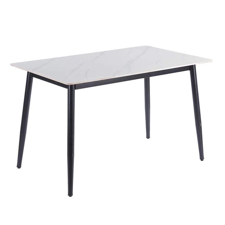 Breton Compact 4 Seater White Ceramic Dining Table - 120cm