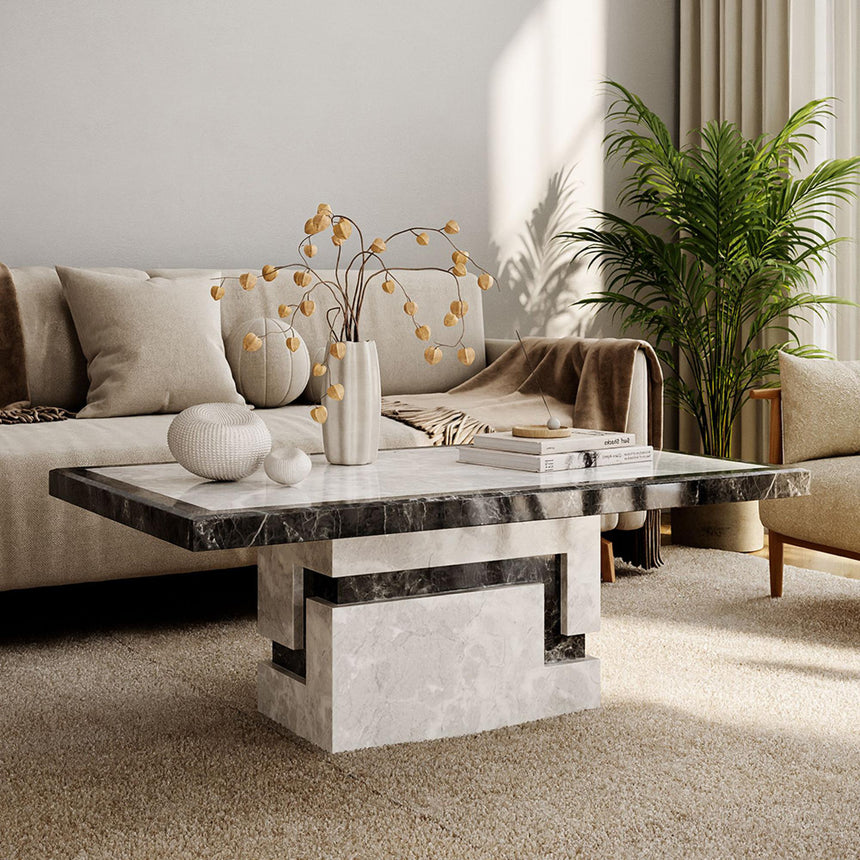 Venice Armani Grey Engineered Marble Coffee Table-2