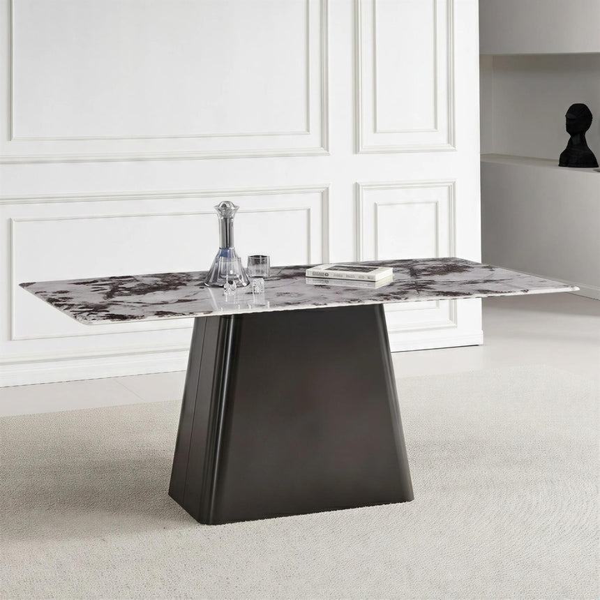 Telma 6 Seater Copenhagen White Marble Dining Table - 160cm-2
