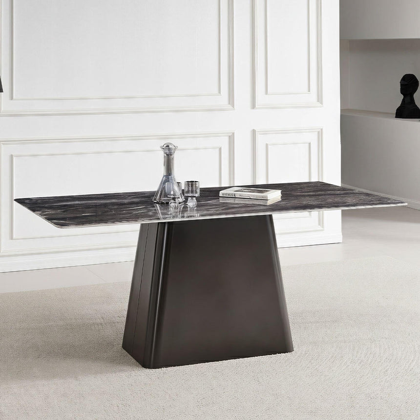 Telma 6 Seater Dark Grey and Black Marble Dining Table - Sizes Available-6