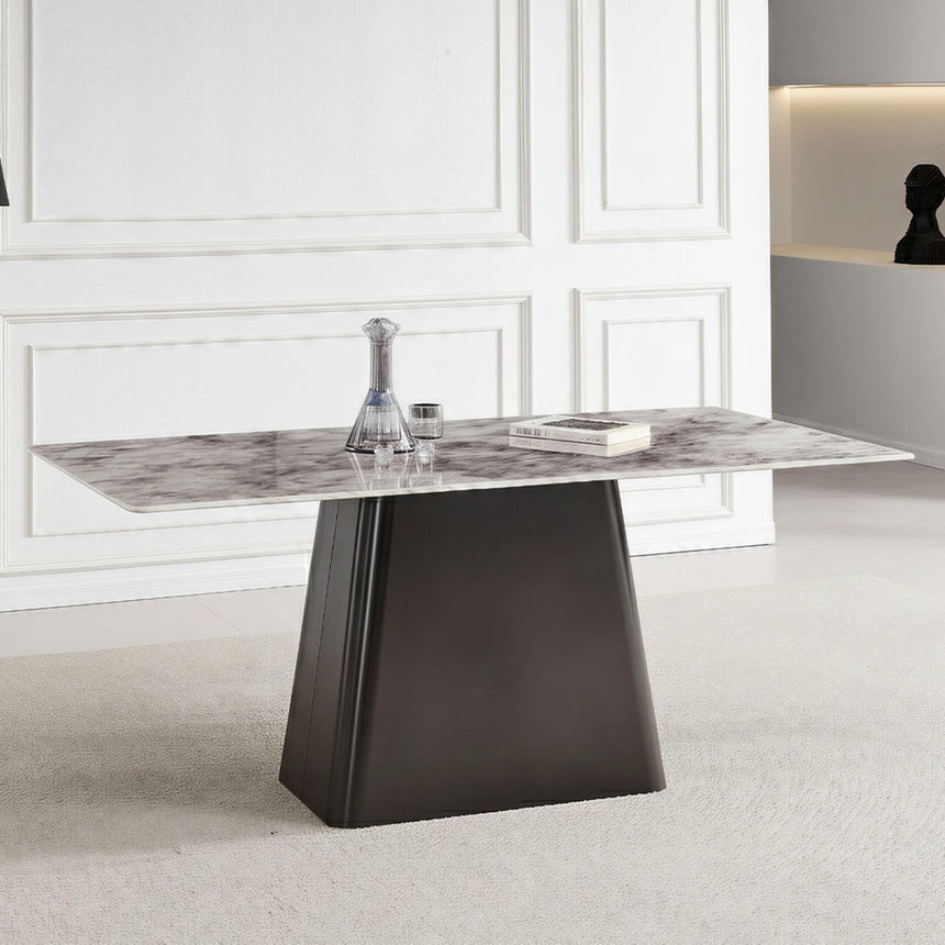 Telma 6 Seater Supreme Grey Marble Dining Table - Sizes Available-6