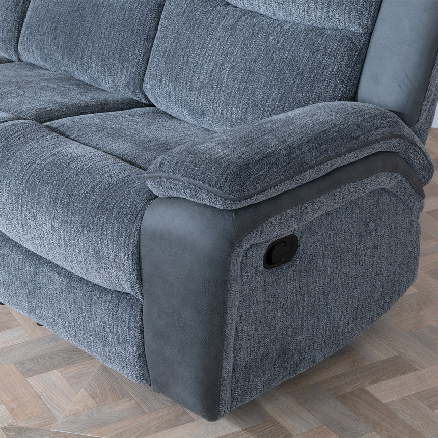 Bexley Grey Fabric 3 Seater Recliner Sofa