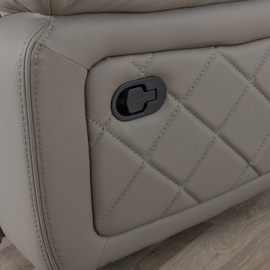 Sidcup Light Grey Leather 3 Seater Recliner Sofa