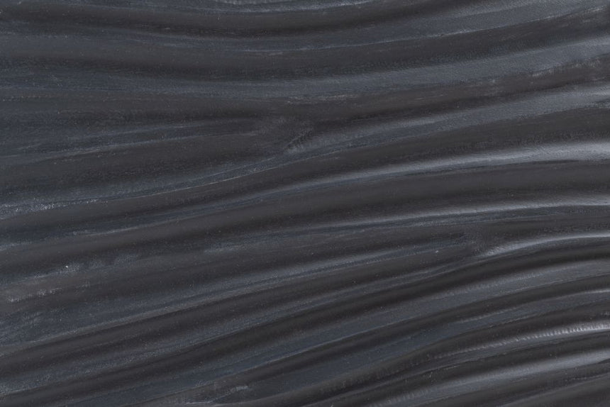 Wave Mango Wood TV Unit, Black Ripple Pattern 100cm Wide, Stand Upto 32in Plasma - 1 Door with 2 Shelf-2