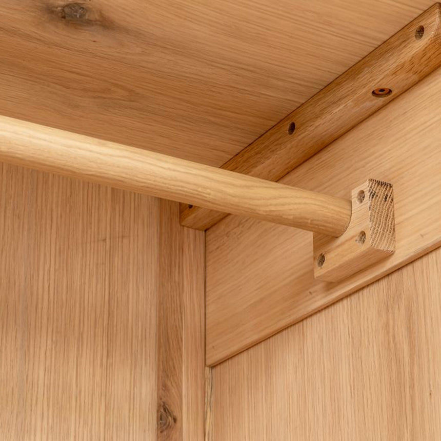 Connecticut Natural Oak 2 Door 1 Drawer Wardrobe