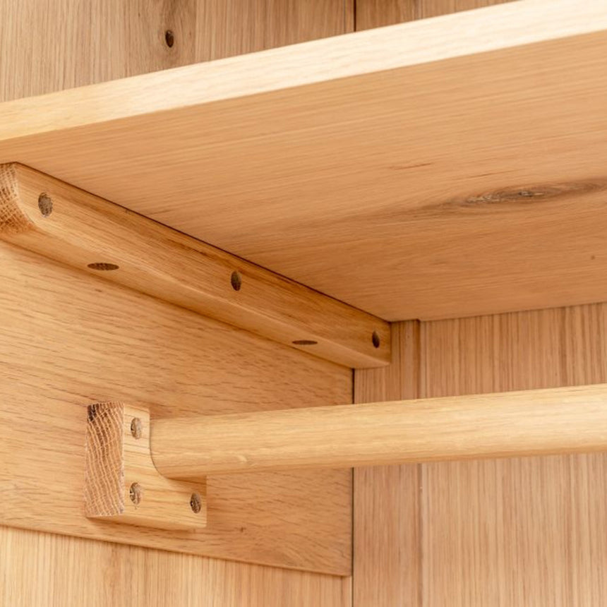 Connecticut Natural Oak 2 Door 1 Drawer Wardrobe