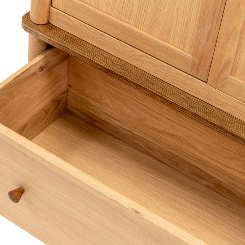 Connecticut Natural Oak 2 Door 1 Drawer Wardrobe
