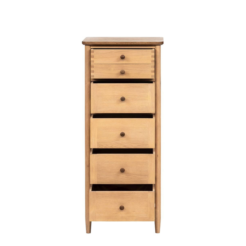Connecticut Natural Oak 5 Drawer Chest