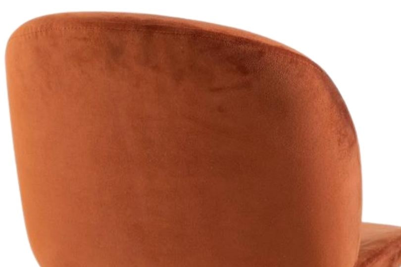 Baron Ochre Dining Chair, Velvet Fabric Upholstered with Chrome Legs-4