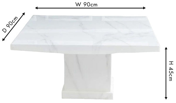 Turin White Marble Square Coffee Table-6