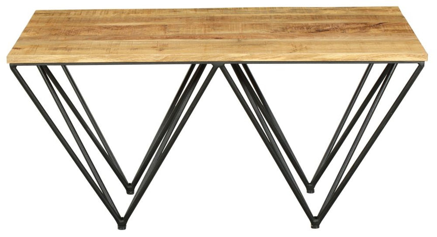 Cosgrove Industrial Chic Coffee Table - Mango Wood with Black Metal Hairpin Legs-3