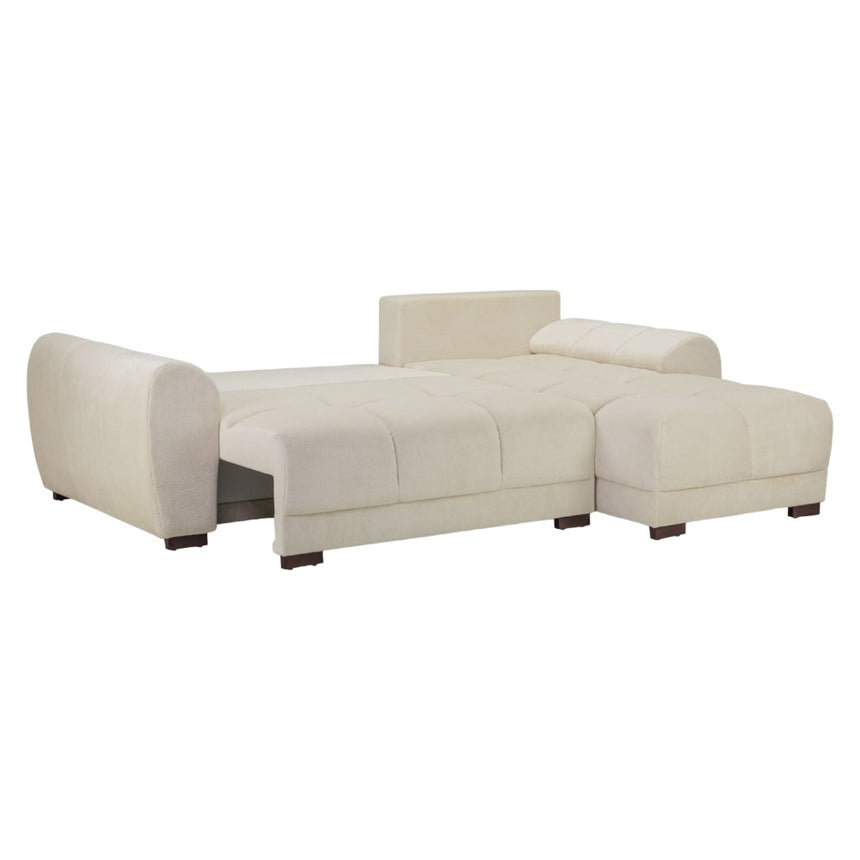 Azzuro Cream Universal Corner Sofabed with Storage-4