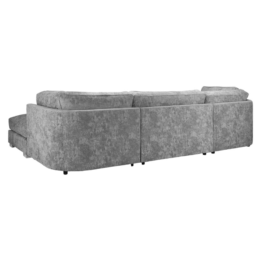 Bishop Fullback Platinum Velvet Fabric U Shape Corner Sofa Suite-6