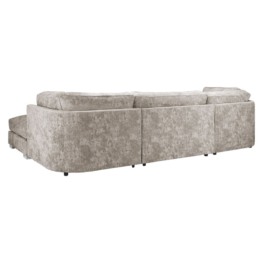 Bishop Fullback Truffle Velvet Fabric U Shape Corner Sofa Suite-6