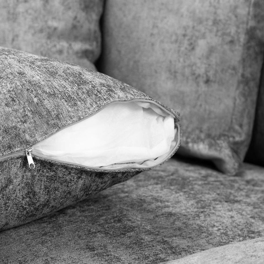 Bishop Scatterback Platinum Velvet Fabric U Shape Corner Sofa Suite-3