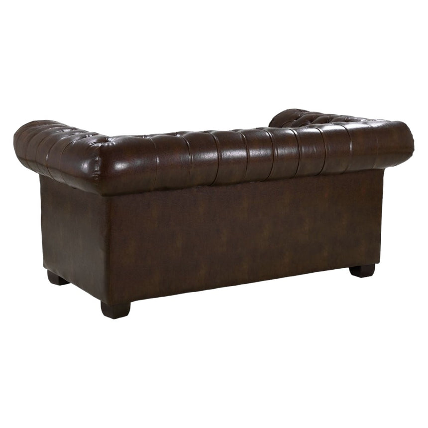 Chesterfield Antique Brown 2 Seater Sofa-6