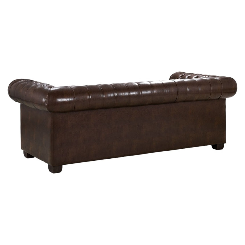 Chesterfield Antique Brown 3 Seater Sofa-6