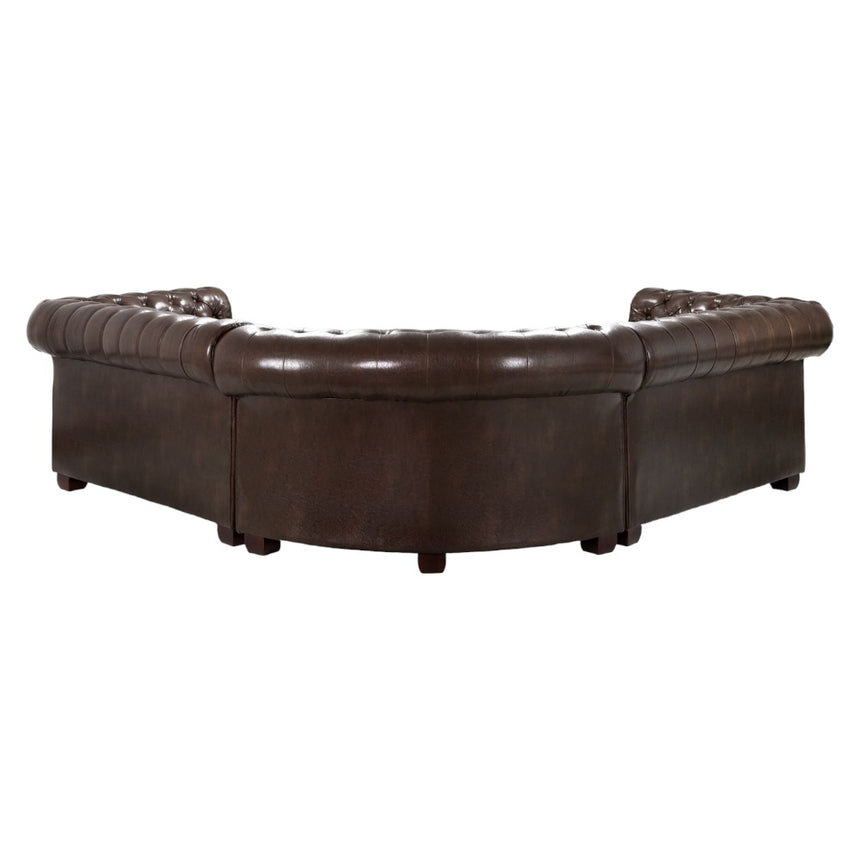 Chesterfield Antique Brown Large Corner Sofa-6