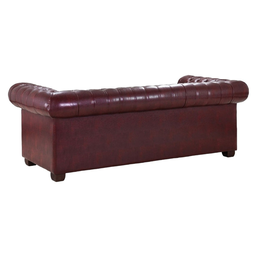 Chesterfield Oxblood Red 3 Seater Sofa-6