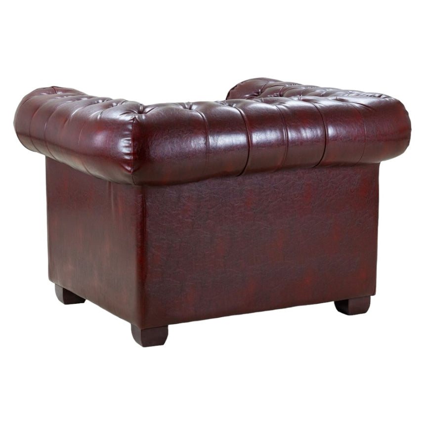 Chesterfield Leather Oxblood Red Armchair-6