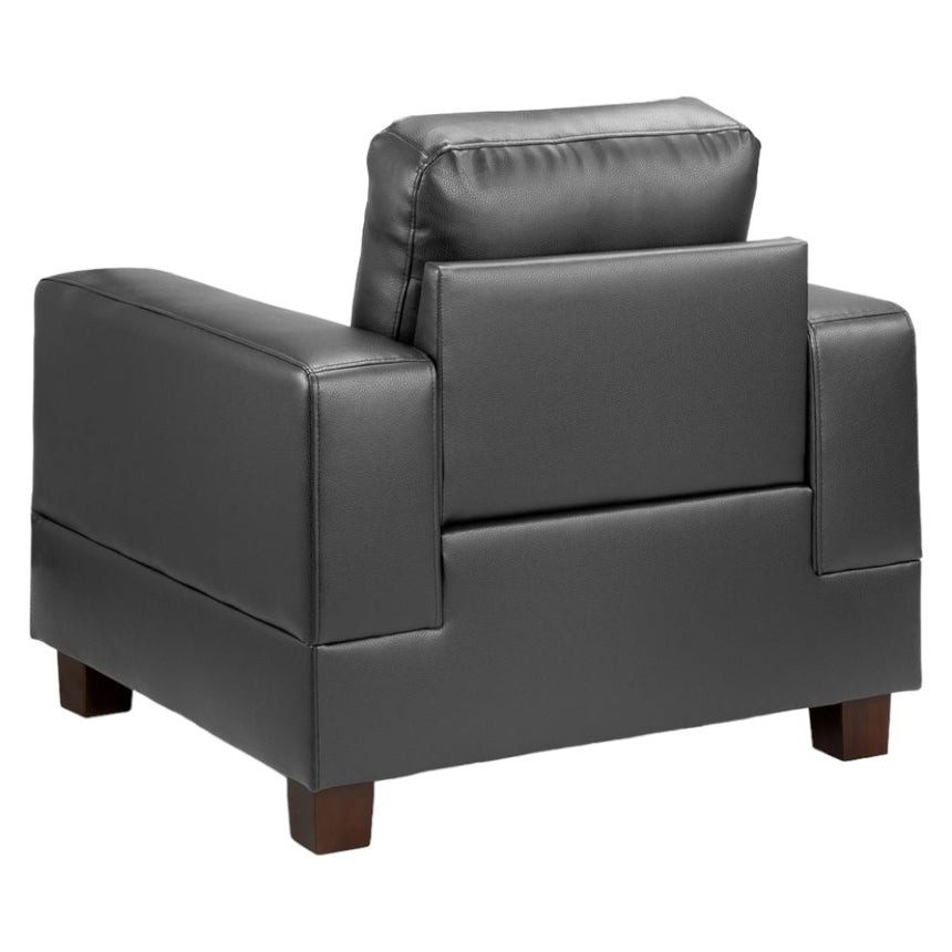 Jerry Black Faux Leather Armchair-6