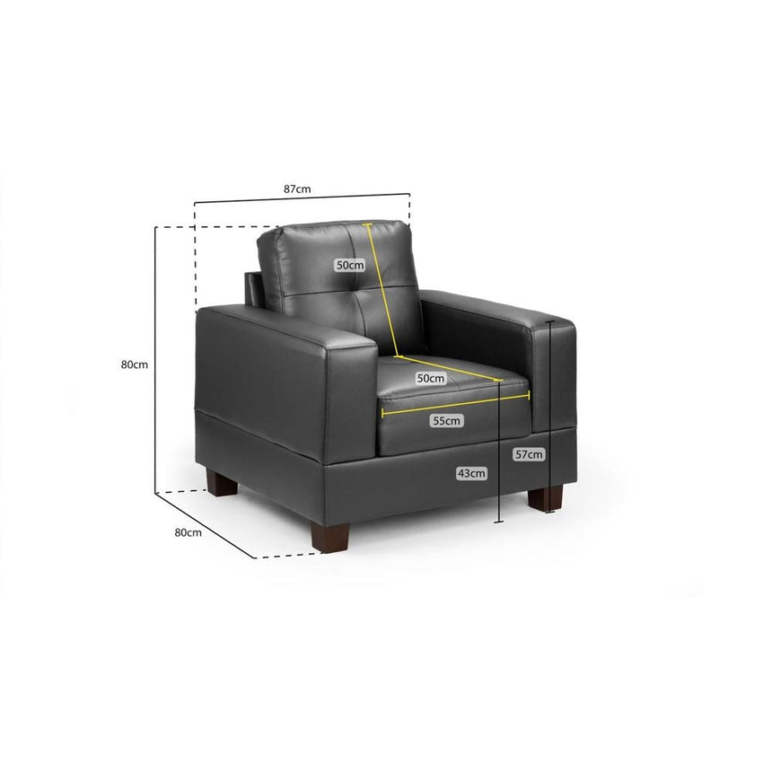 Jerry Black Faux Leather Armchair-7