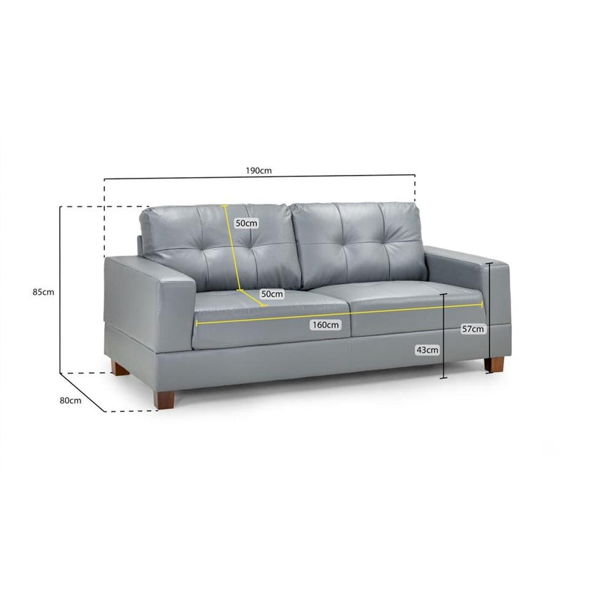 Jerry Grey 3 Seater Sofa-7