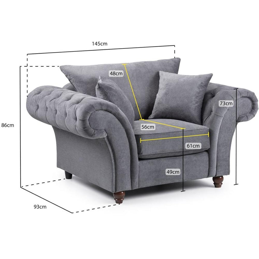 Windsor Fullback Grey Armchair-7