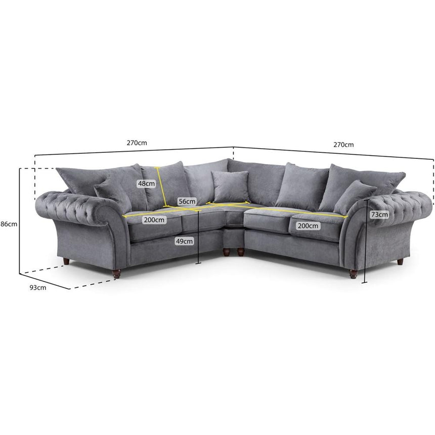 Windsor Fullback Grey Large Corner Sofa-7