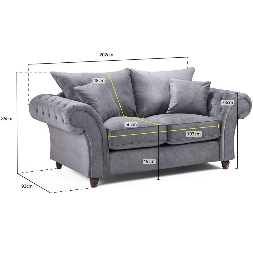 Windsor Fullback Stone 2 Seater Sofa-7