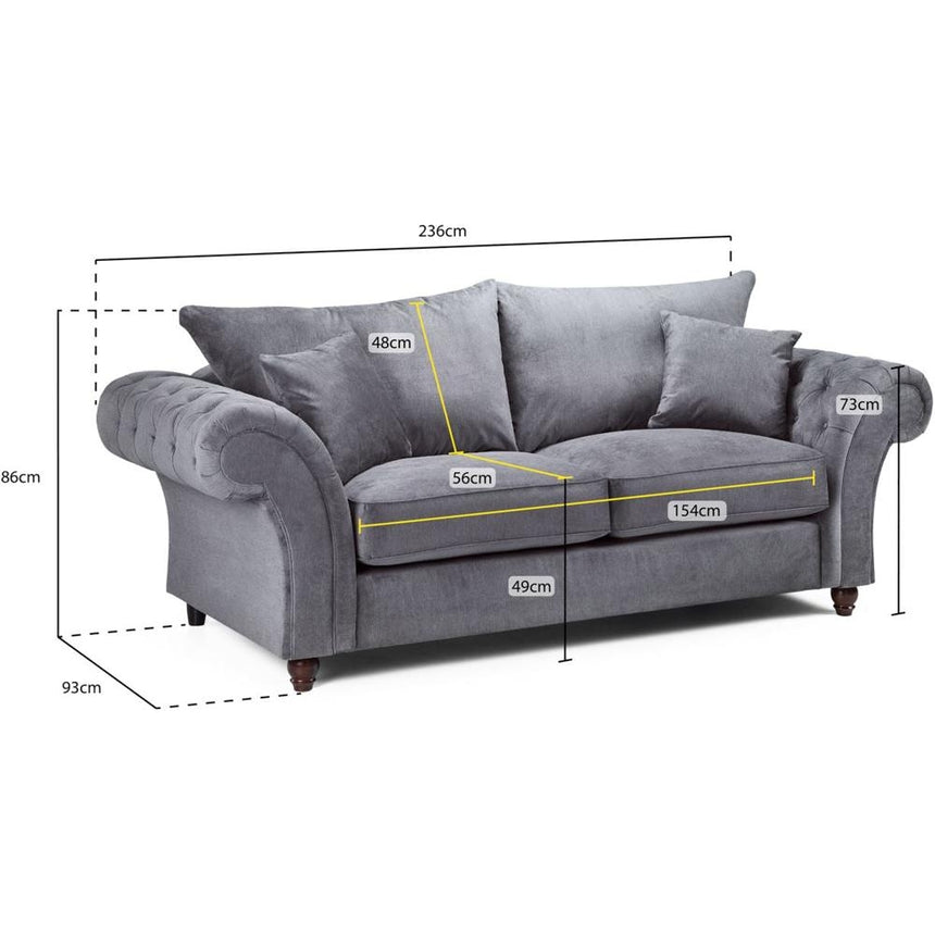 Windsor Fullback Stone 3 Seater Sofa-7