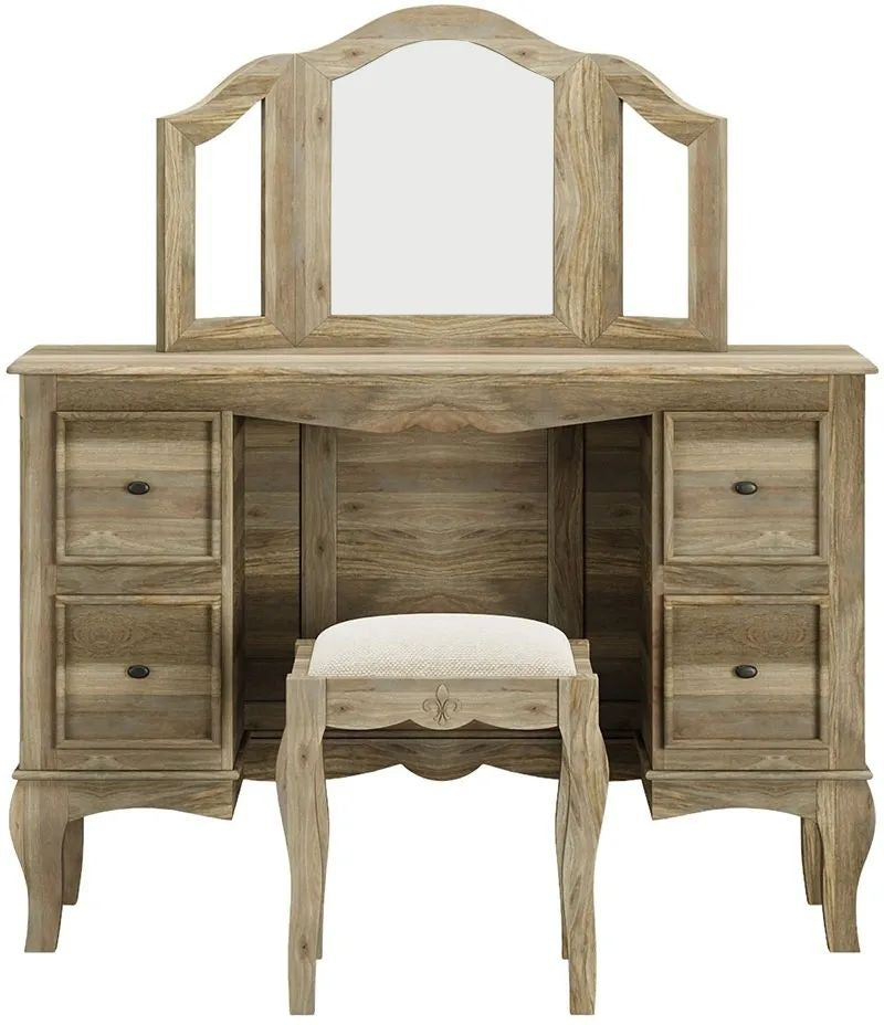 Fleur French Style Grey Triple Mirror-4