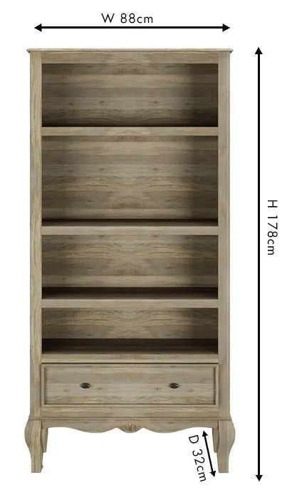 Fleur French Style Grey Wide Bookcase-7